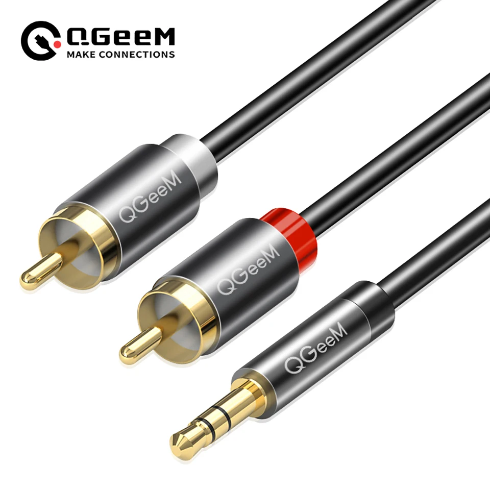 Home Cinema Beamer - Kabel RCA QGeeM 2RCA ke 3.5mm,