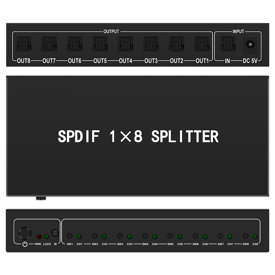 Home Cinema Beamer - Pemisah Audio optik, 1 in 8