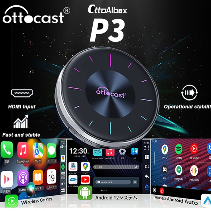 Smart Tv Stick - OTTOCAST P3 CarPlay AI Box Nirkabel
