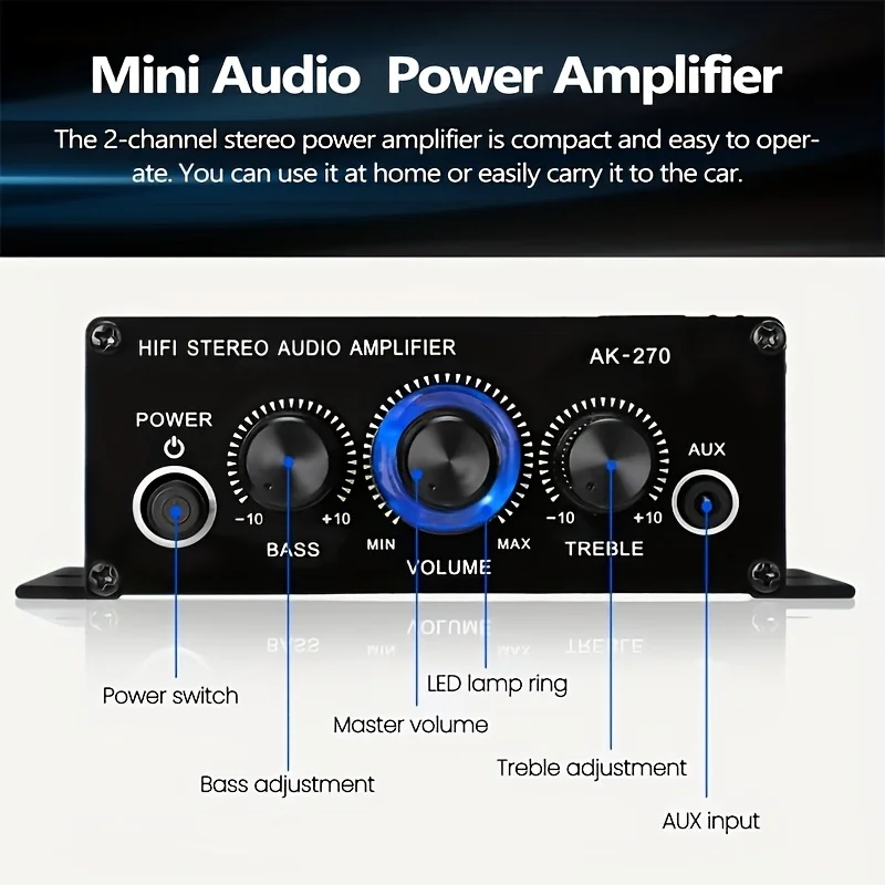 AK-270 400W Amplifier Daya Min - Home Cinema Beamer ulasan dan harga